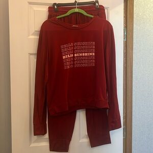 Red Hello Sunshine, Hello Mello, pajama set, size XL